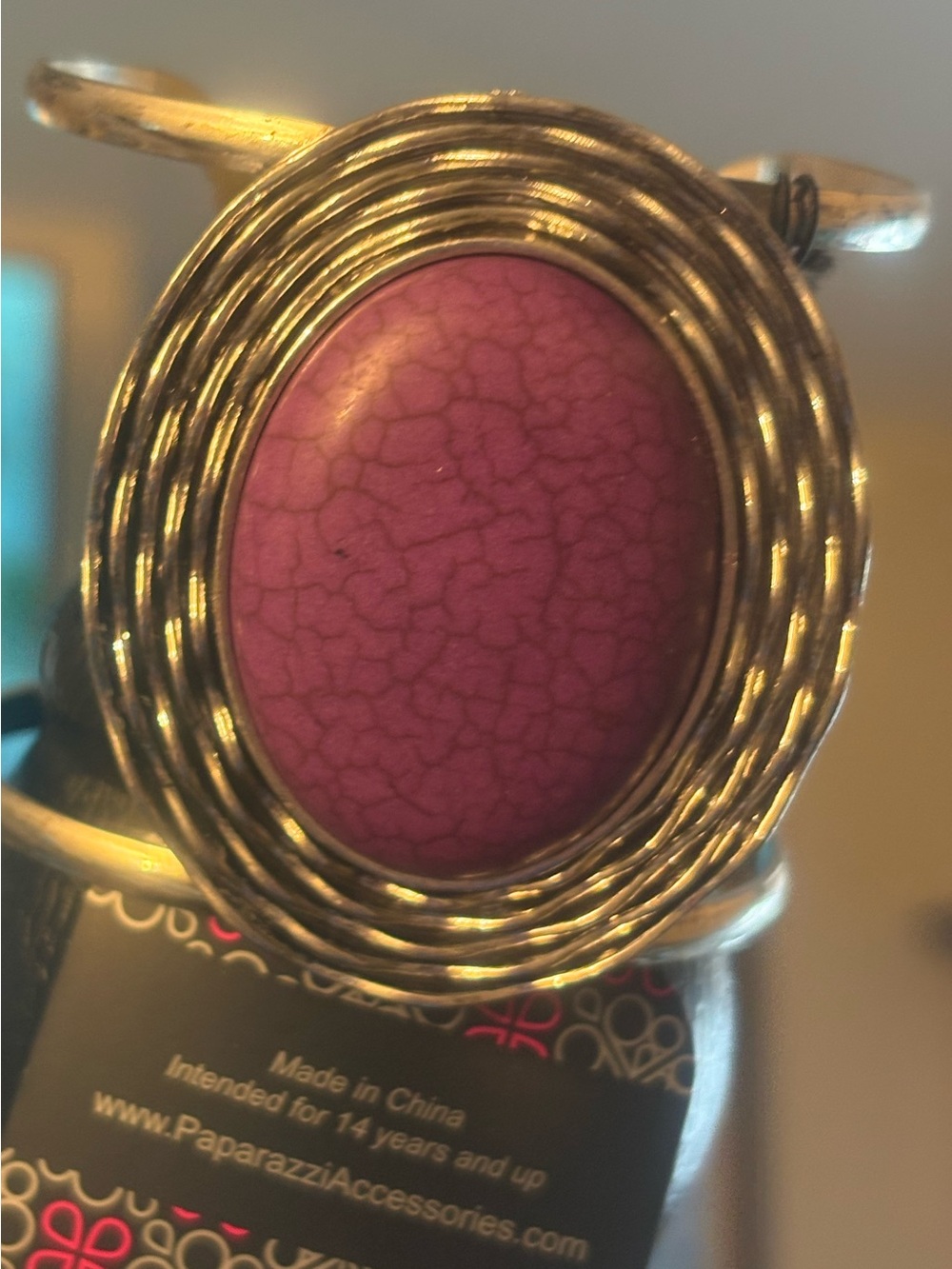 paparazzi Purple Crackle Stone Coil-Frame Ring